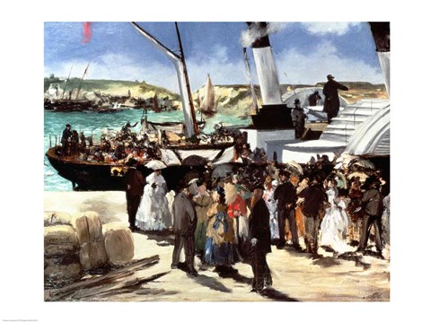 Framed Departure of the Folkestone Ferry from Boulogne, 1869 Print