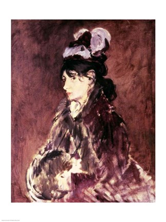 Framed Portrait of Berthe Morisot - side view Print