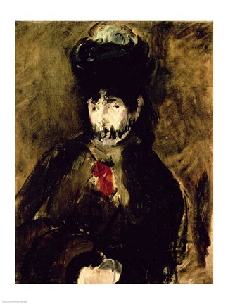 Framed Berthe Morisot Wearing a Veil, 1872 Print