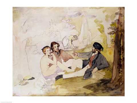 Framed Study for &#39;Dejeuner sur L&#39;Herbe Print