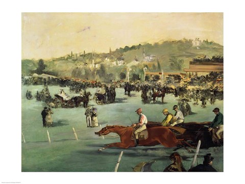 Framed Horse Racing, 1872 Print