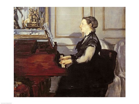 Framed Madame Manet at the Piano, 1868 Print