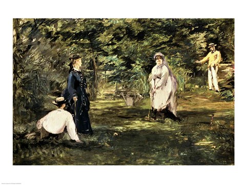 Framed Game of Croquet, 1873 Print