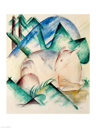 Framed Sleeping Deer Print