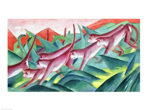 Framed Monkey Frieze, 1911 Print