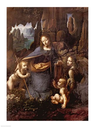 Framed Virgin of the Rocks Print