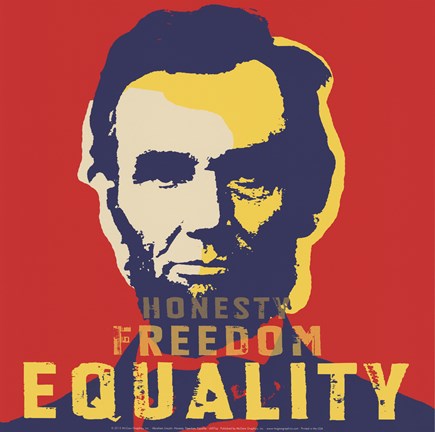 Framed Abraham Lincoln:  Honesty, Freedom, Equality Print