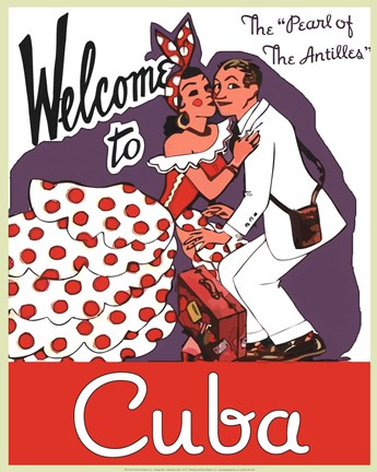 Framed Welcome to Cuba Print