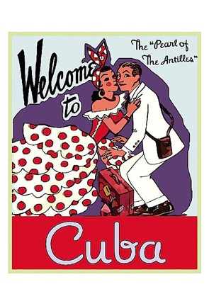 Framed Welcome to Cuba Print