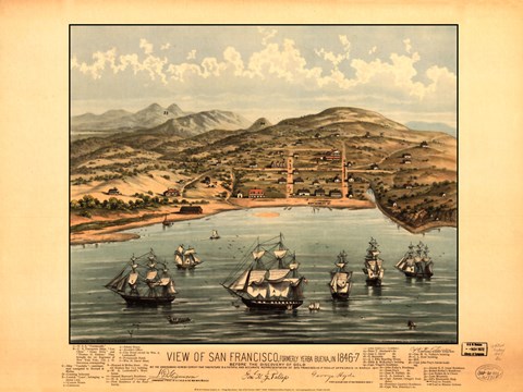 Framed View of San Francisco 1846-7 Print