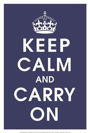 Framed Keep Calm (navy) Print