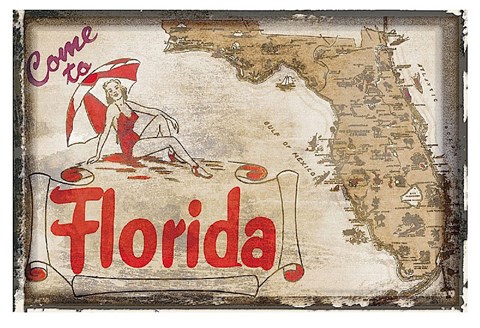 Framed Come to Florida Print