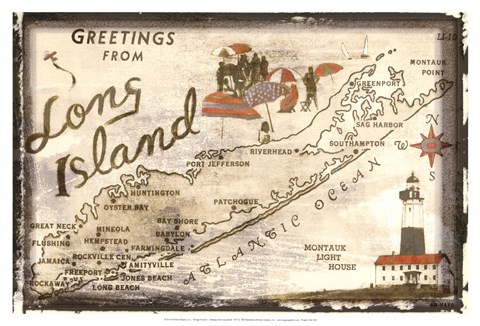 Framed Greetings from Long Island Print