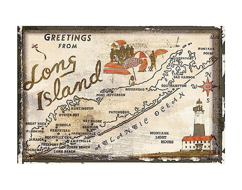 Framed Greetings from Long Island Print