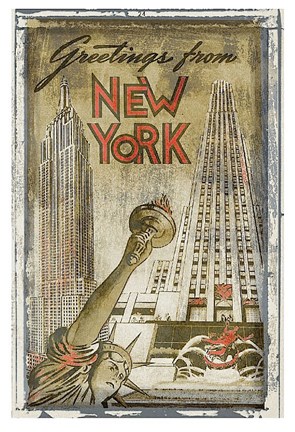 Framed Greetings from New York Print