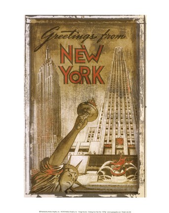 Framed Greetings from New York Print