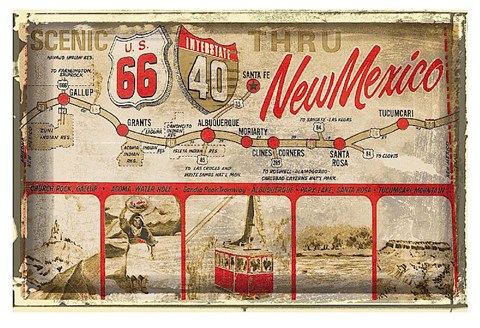 Framed Scenic US 66 thru New Mexico Print
