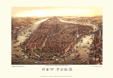 Framed New York, 1873 Print