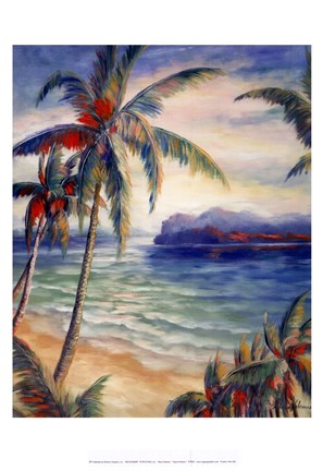 Framed Tropical Breeze I - palm trees Print