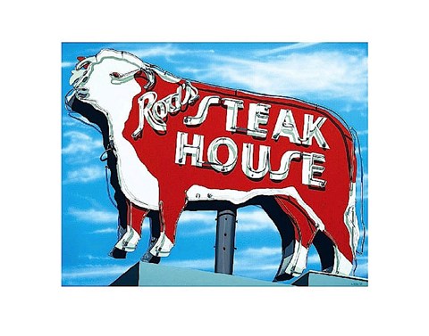 Framed Rod&#39;s Steakhouse Print