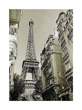 Framed Eiffel Tower Street View #1 Print