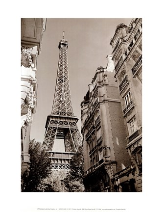 Framed Eiffel Tower Street View #1 Print