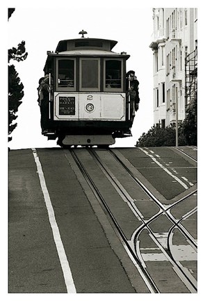 Framed Cable Car Breaking the Crest Print