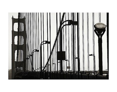 Framed Golden Gate Bridge in Silhouette Print