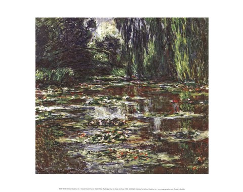 Framed Bridge Over the Water Lily Pond, 1905 Print