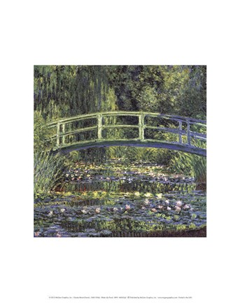 Framed Water Lily Pond, 1899 (blue) Print