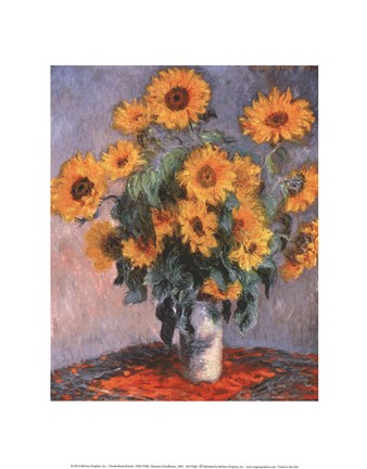 Framed Vase of Sunflowers Print