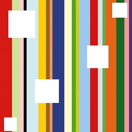 Framed White Square on Stripe (detail) Print