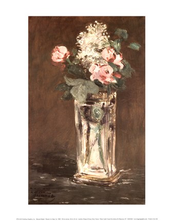 Framed Flowers in a Vase, Ca. 1882 Print