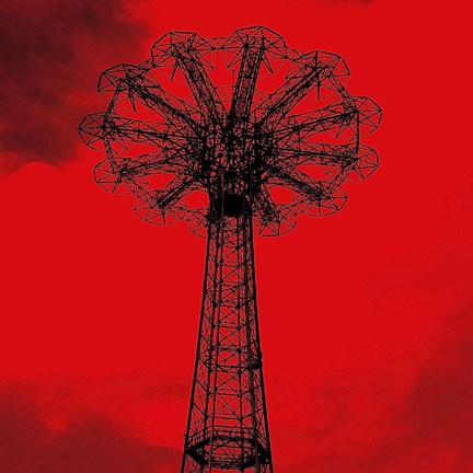 Framed Red Parachute Jump Print