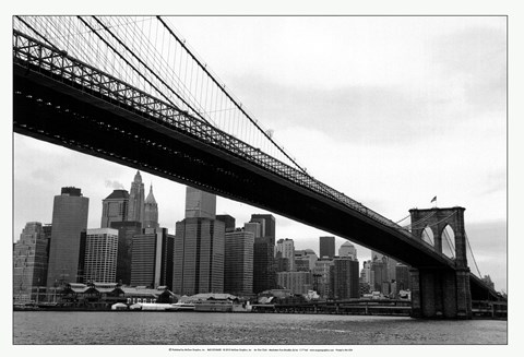 Framed Manhattan from Brooklyn (b/w) Print