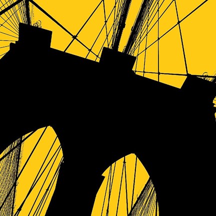 Framed Brooklyn Bridge (yellow) Print