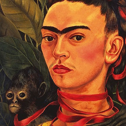 Framed Self Portrait with a Monkey, 1940 (detail) Print