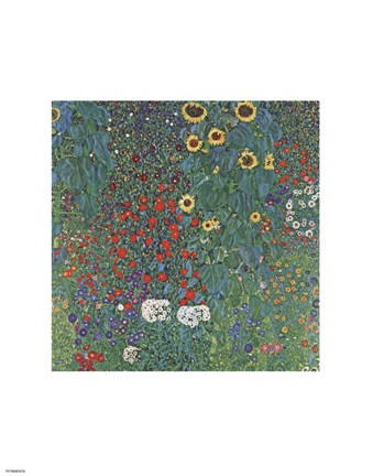 Framed Farm Garden with Sunflowers, around 1905/1906 Print