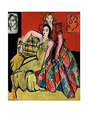 Framed Two Young Women, the Yellow Dress and the Scottish Dress, 1941 Print