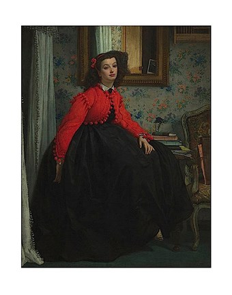Framed Portrait of Mademoiselle, called Girl with Red Vest, February 1864 Print