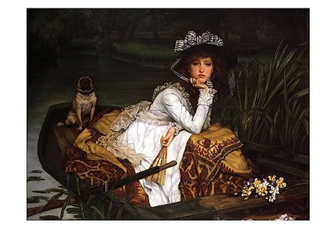 Framed Lady in a Boat Print