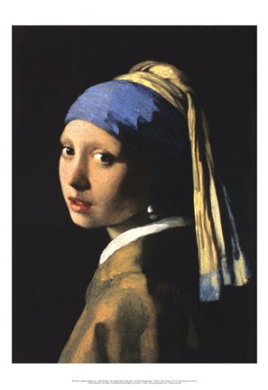 Framed Girl with a Pearl Earring Print