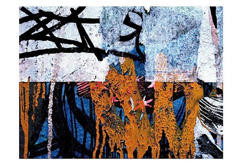Framed Blue Orange Layers 1 Print