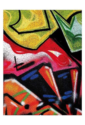 Framed Colorful Graffiti (detail Print