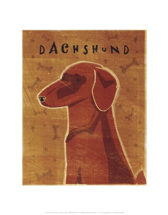 Framed Dachshund (red) Print