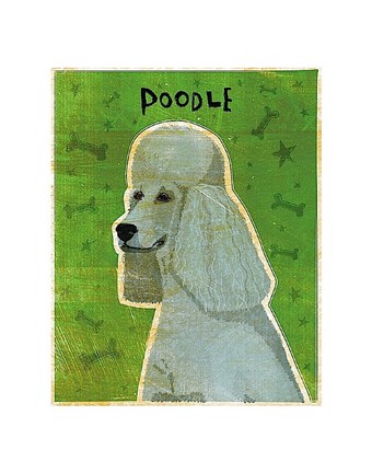 Framed Poodle (grey) Print