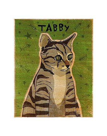 Framed Tabby (grey) Print