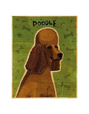 Framed Poodle (brown) Print