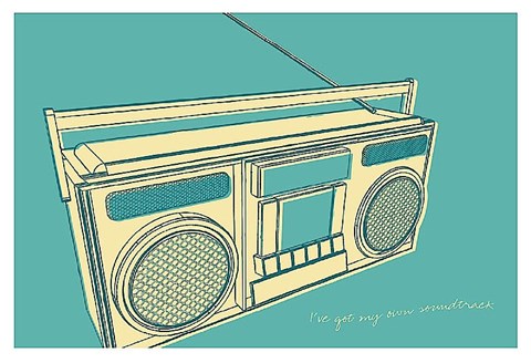 Framed Lunastrella Boombox Print