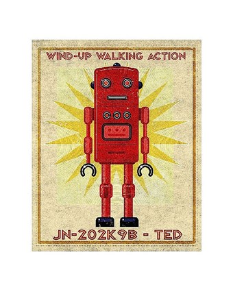 Framed Ted Box Art Robot Print